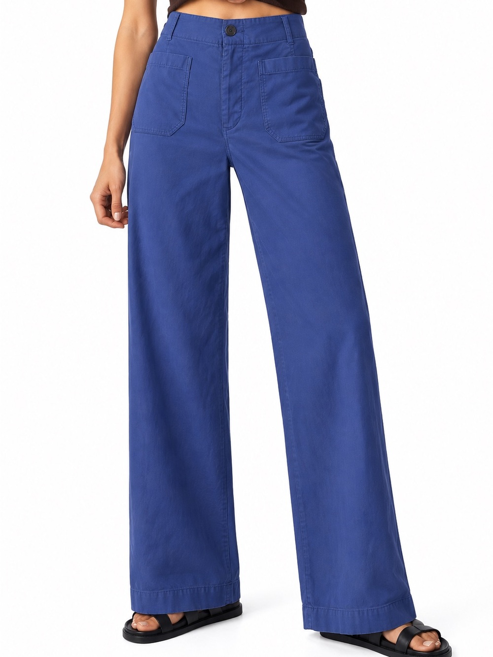 Anthropologie Maeve Colette Magic Fabric Blue 29” Wide Leg Pants 34